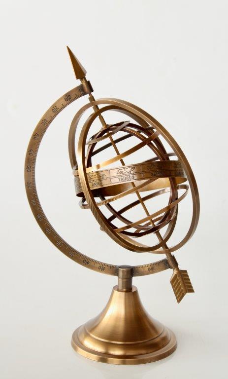 Large Brass Armillary With Arrow
